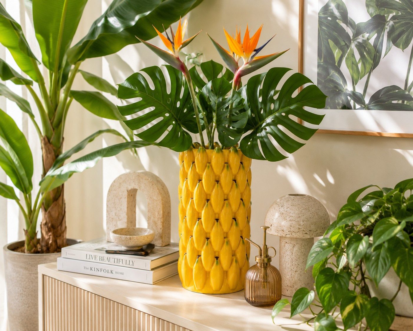 Wurm Dekovase Otto Blumenvase Bananen aus Keramik