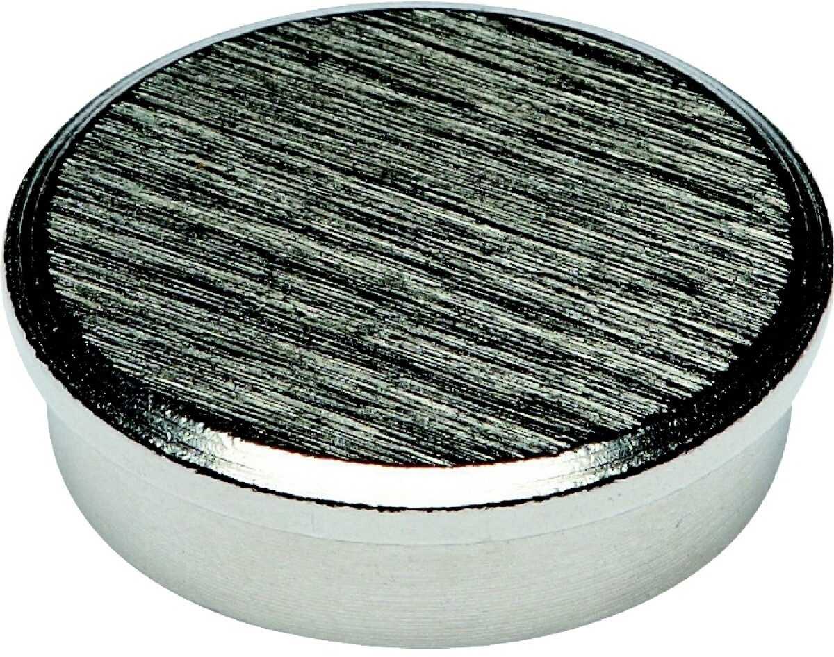 ALCO Magnet Superkraftmagnet 22mm 8 kg Metall gebürstet silber