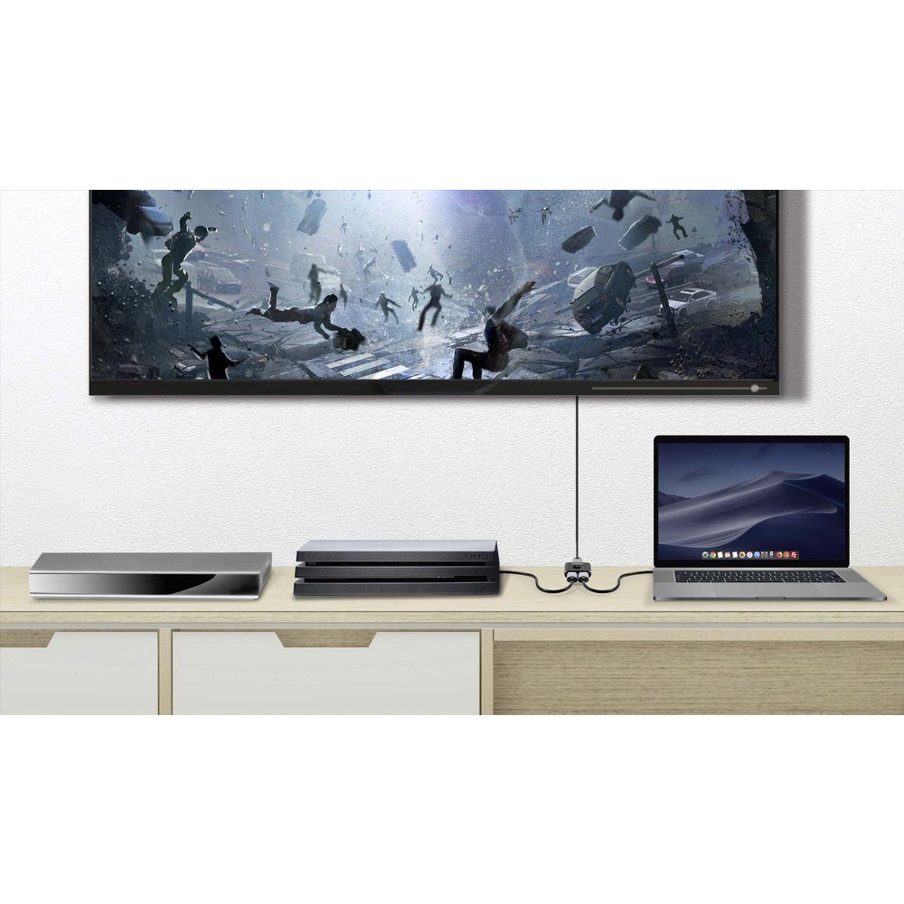 SpeaKa Professional SpeaKa Professional SP-BDS-120 1+2 Port HDMI-Switch UHD 4K @ 60 Hz Netzwerk-Adapter – Bild 5 von 5