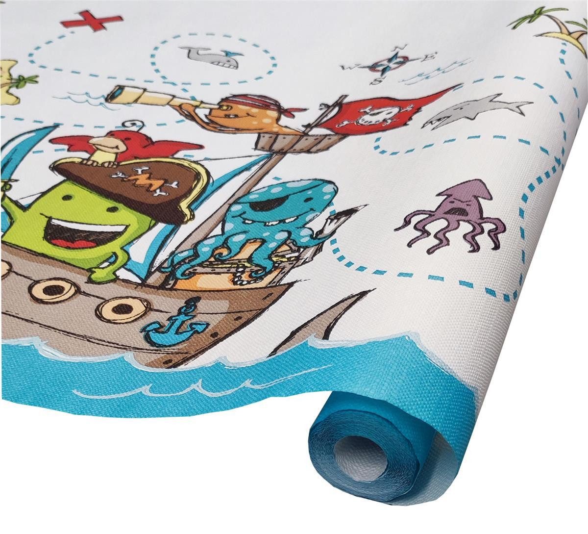 PAPSTAR Tischdecke Papiertischdecke 5 m x 1,2 m "Piraten" (Rolle 1-tlg, Papiertischdecke), Papiertischdecke Geburtstagsfeier Geburtstagsparty Einmaltischdecke