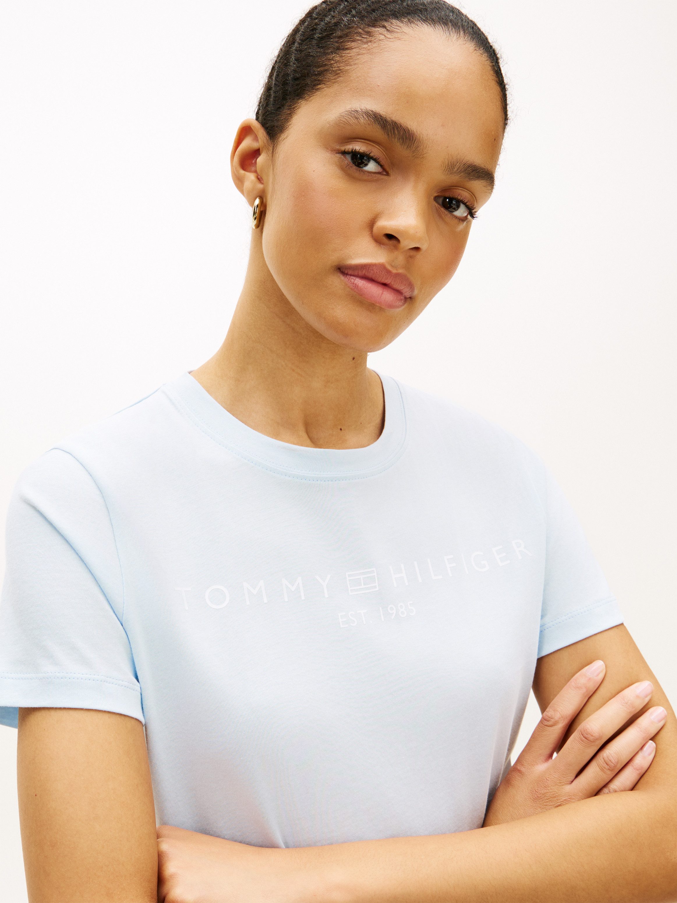 Tommy Hilfiger Kurzarmshirt REG CORP LOGO C-NK SS Baumwolle