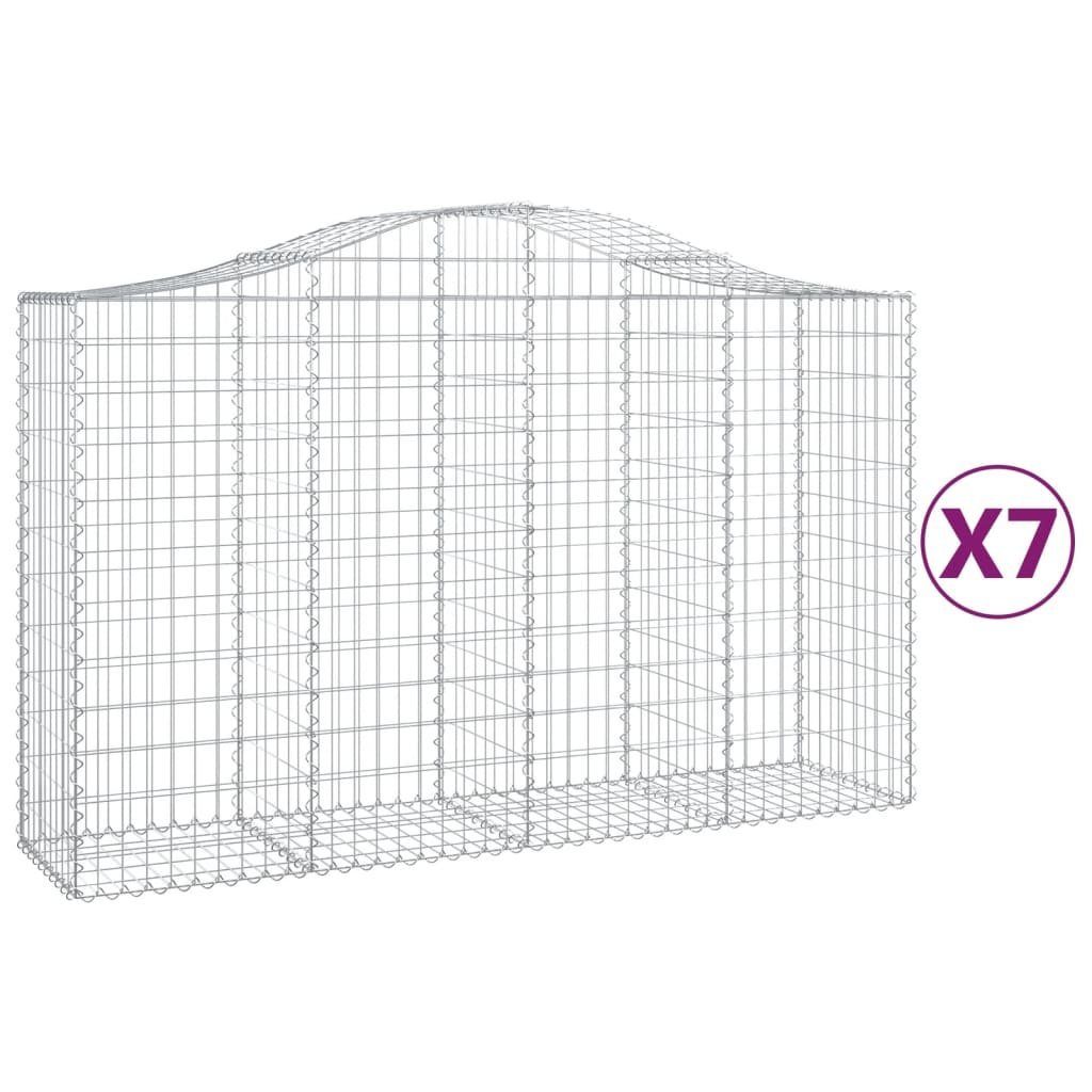 Thumbnail - vidaXL Seitenmarkise Gabionen mit Hochbogen 7 Stk 200x50x120140cm Verzinktes Eisen Sichtsch