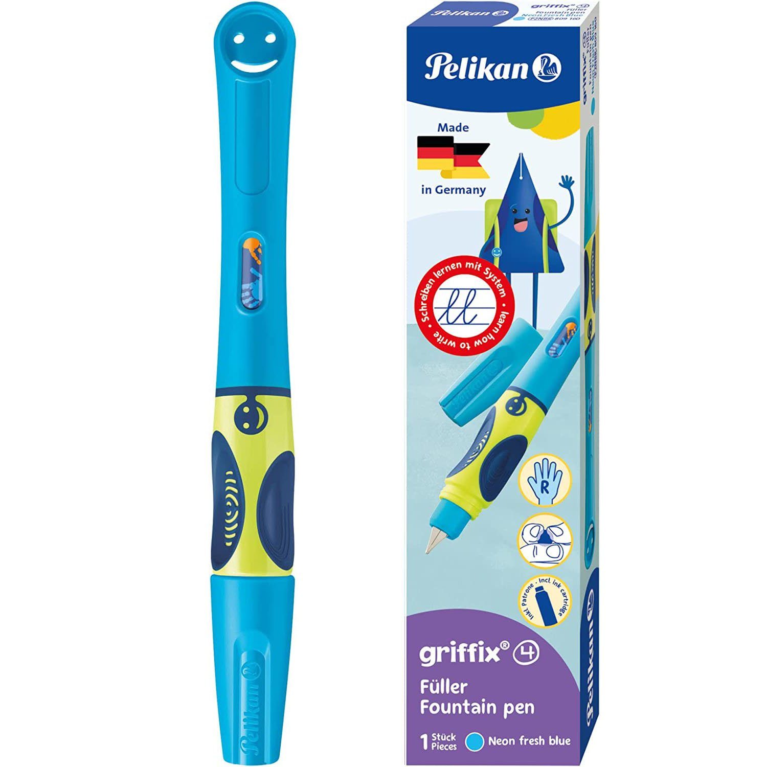 Pelikan Füllfederhalter Pelikan griffix Neon Rechtshänder für Fresh Füllhalter Blue