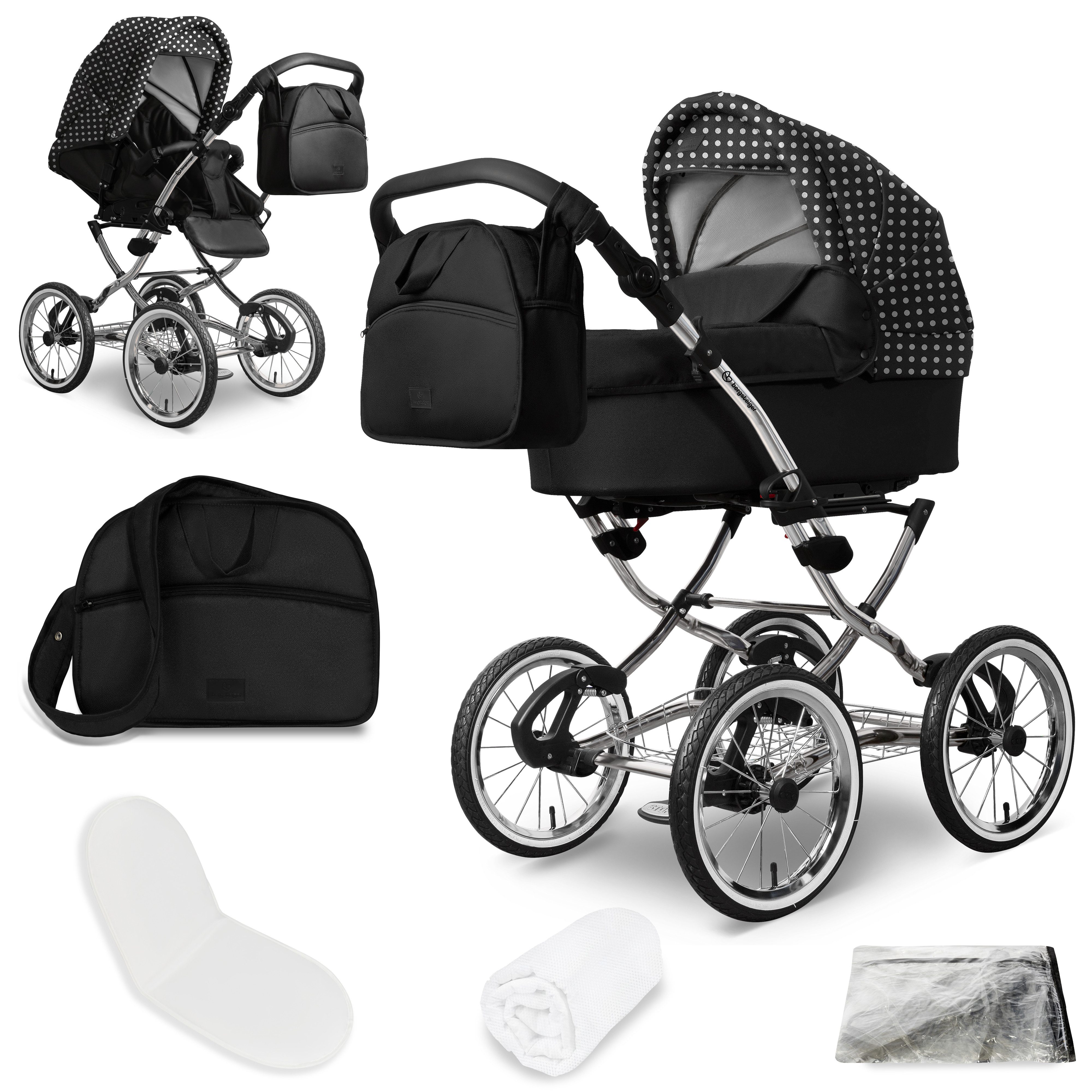 Kombi-Kinderwagen Venedig Retro-Kinderwagen 3in1