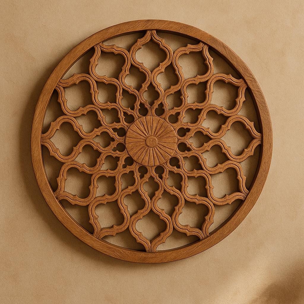 Bali-Homedecor Wanddekoobjekt Wandhänger Blumendekor Mangoholz Natur günstig online kaufen
