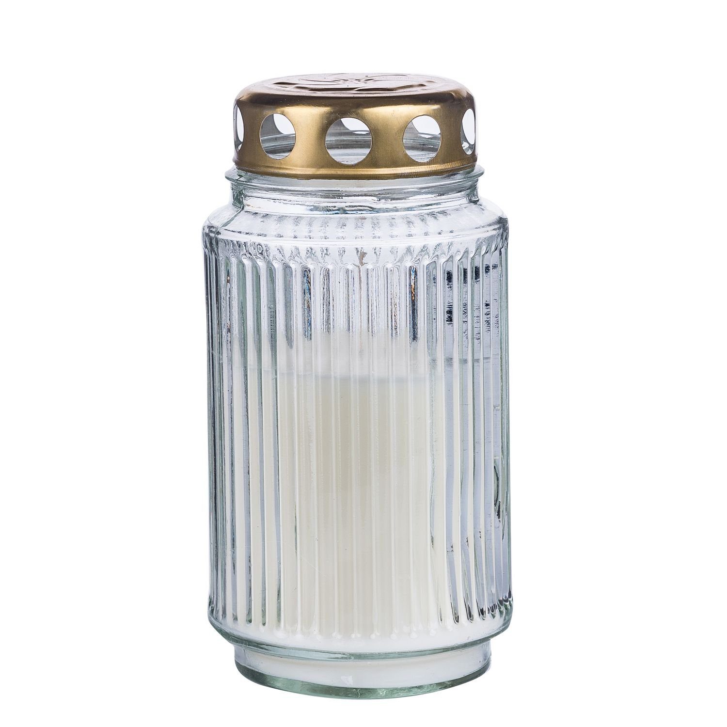 Glofrex S.C. Grabkerze »Grablicht-Glas mit Kerze - weiß/transparent - Höhe  17 cm - Brenndauer 26 h« online kaufen | OTTO