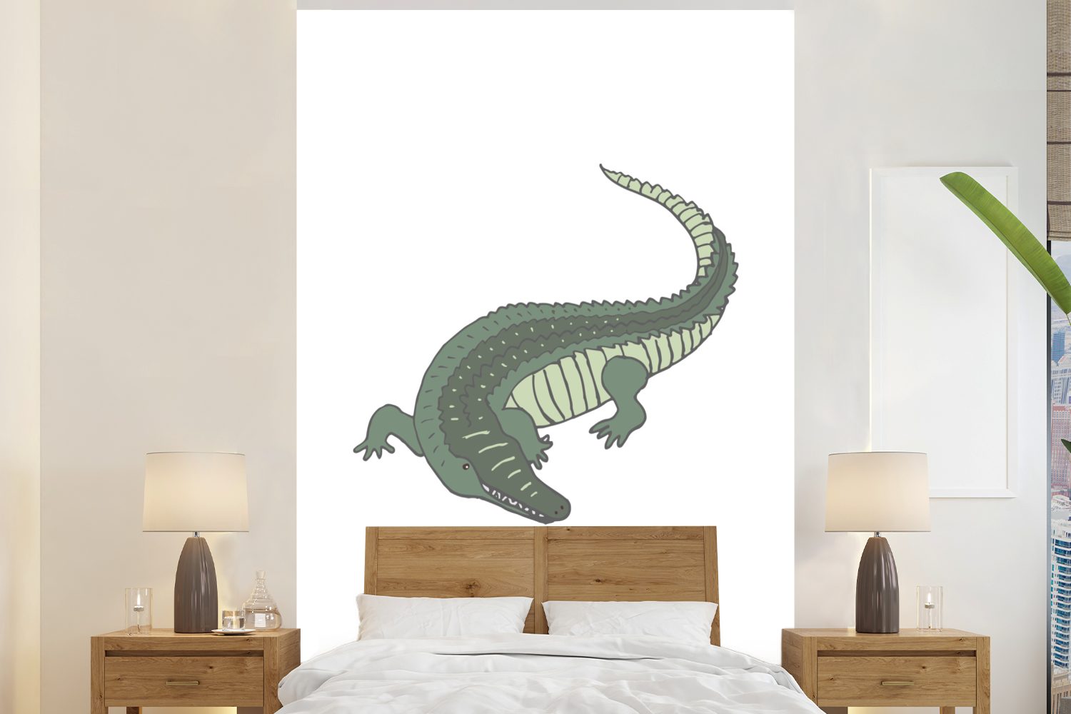 MuchoWow Fototapete Alligator - Kinder - Jungen - Mädchen, Matt, bedruckt, (3 St), Montagefertig Vinyl Tapete für Wohnzimmer, Wandtapete