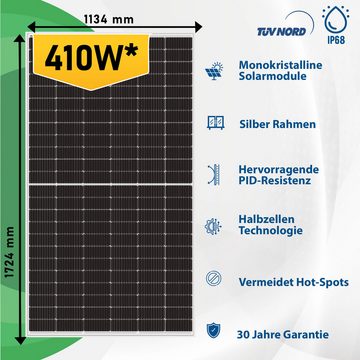 EPP.Solar Solaranlage Balkonkraftwerk 820W Komplettset mit Deye Wechselrichter 800W