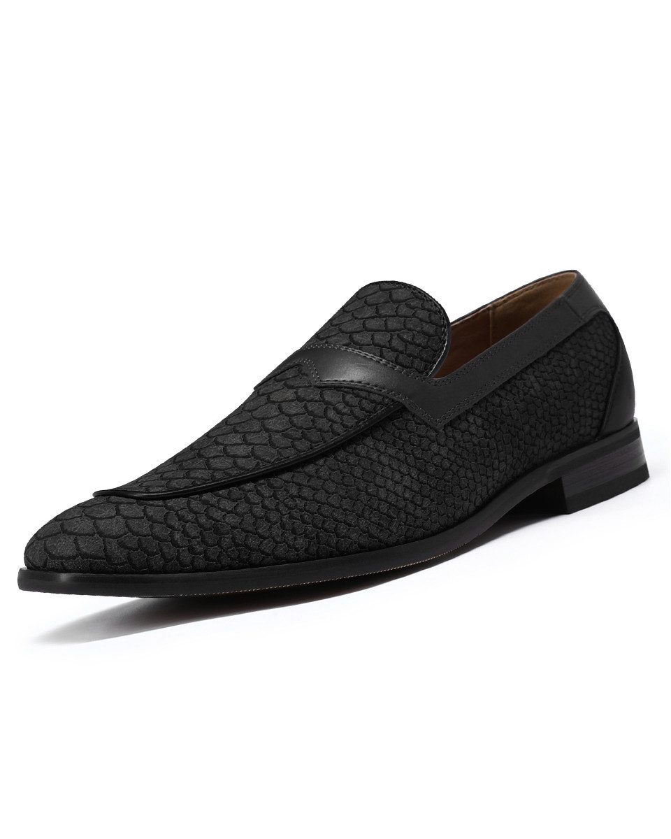 Allthemen Slip-On Sneaker Herren Loafer mit Schuppenprägung Eleganter Business-Casual Slipper