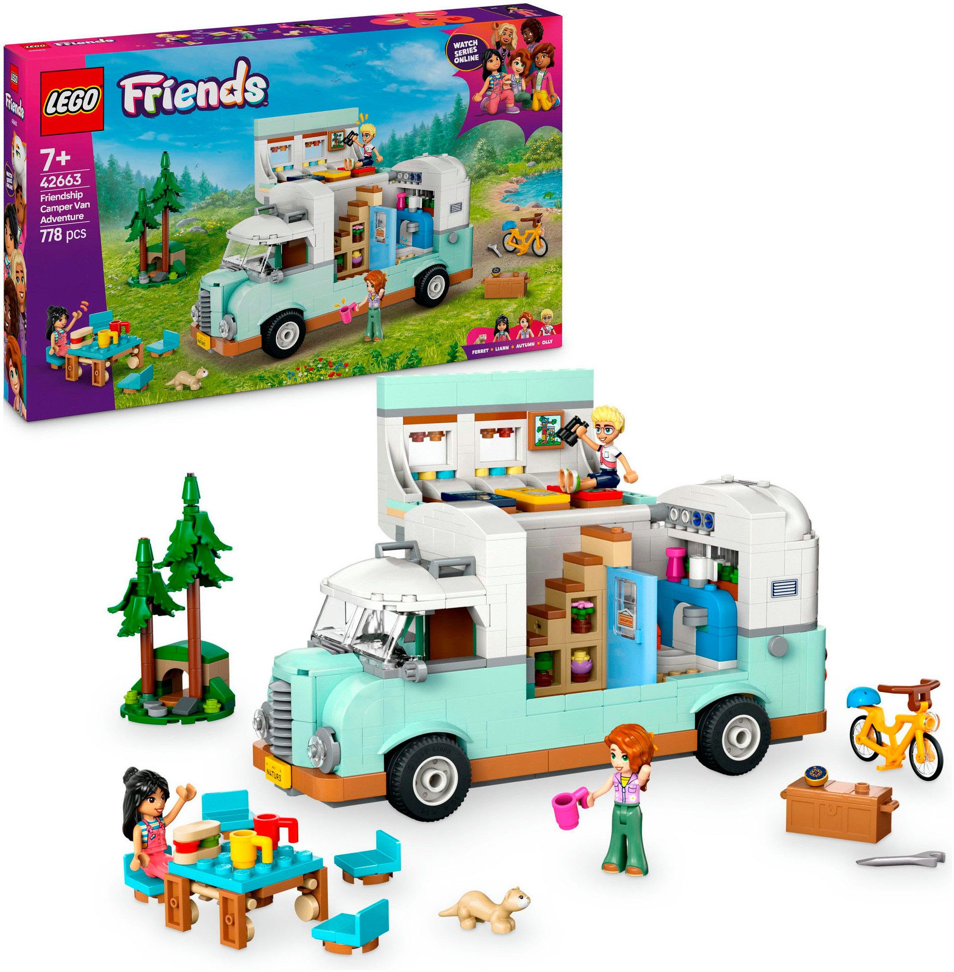 LEGO® Wohnmobil (42663), LEGO Friends Konstruktionsspielsteine, (778 St), M günstig online kaufen