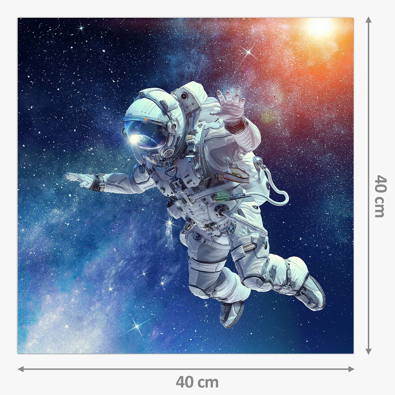 auf Spritzschutz Motiv mit Küchenrückwand Glas Küchenrückwand Primedeco Astronaut Mission