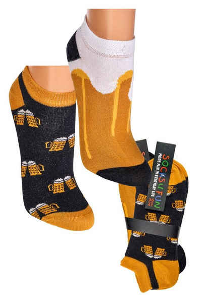 Socks 4 Fun Шкарпетки для кросівок Bier Sneaker Socks 4 Fun (2 Paar, 2-Paar, 2 Paar) lustiges Design