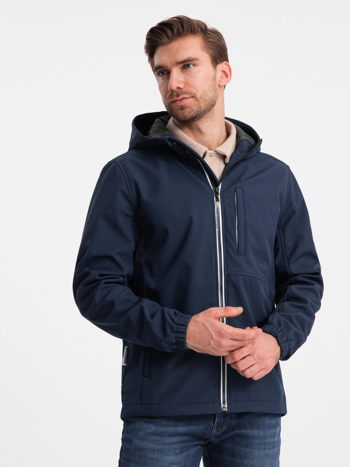 OMBRE Softshelljacke Herrenjacke SOFTSHELL mit Fleece-Futter günstig online kaufen