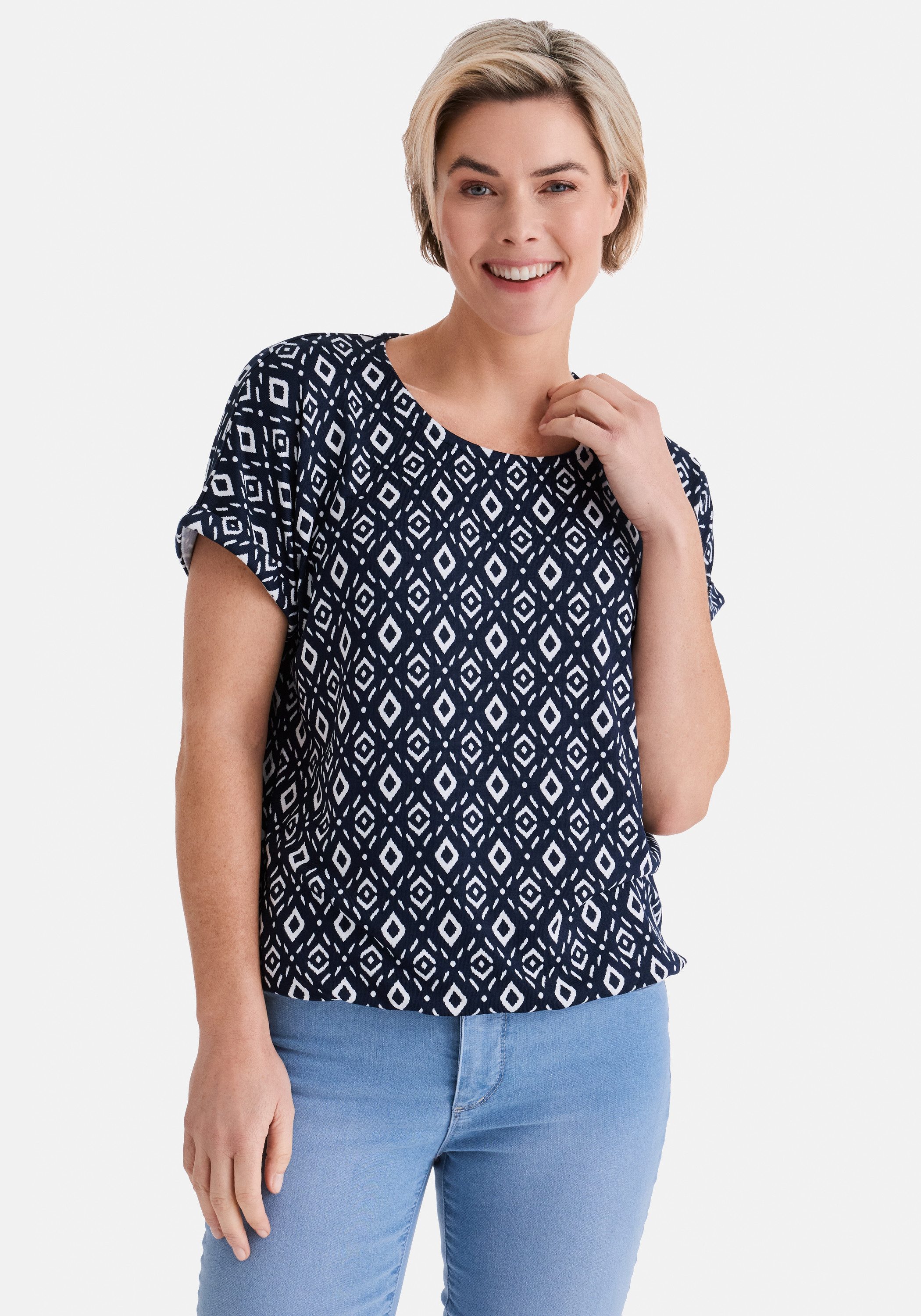 STOOKER WOMEN Kurzarmshirt STCLEA Print T-Shirt Regular Fit T-Shirt Spitzen- Shirt für Damen