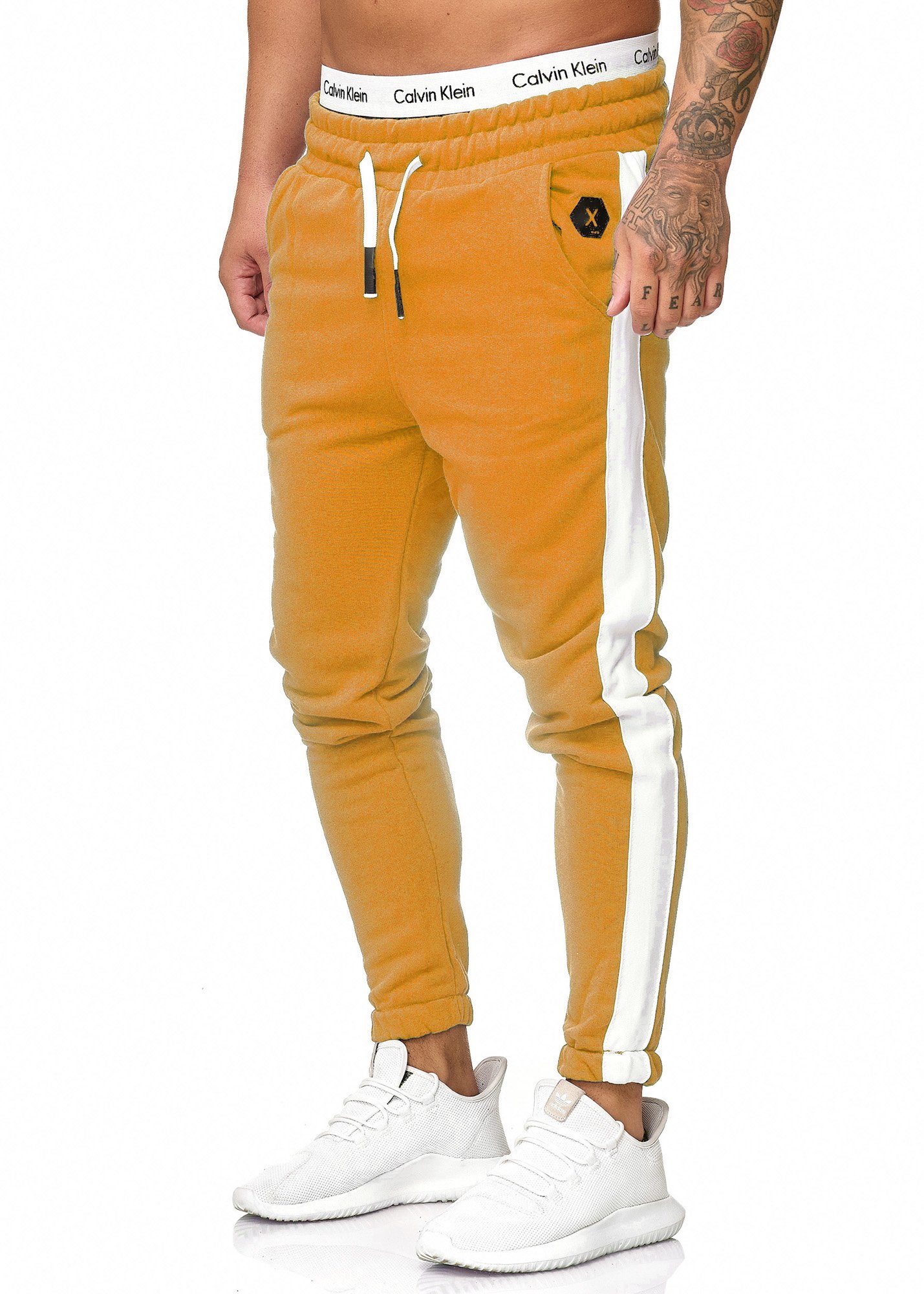 Code47 (1-tlg) Jogger Sporthose Hose Trainingshose Streetwear Jogginghose Ocker Fitness Jogginghose