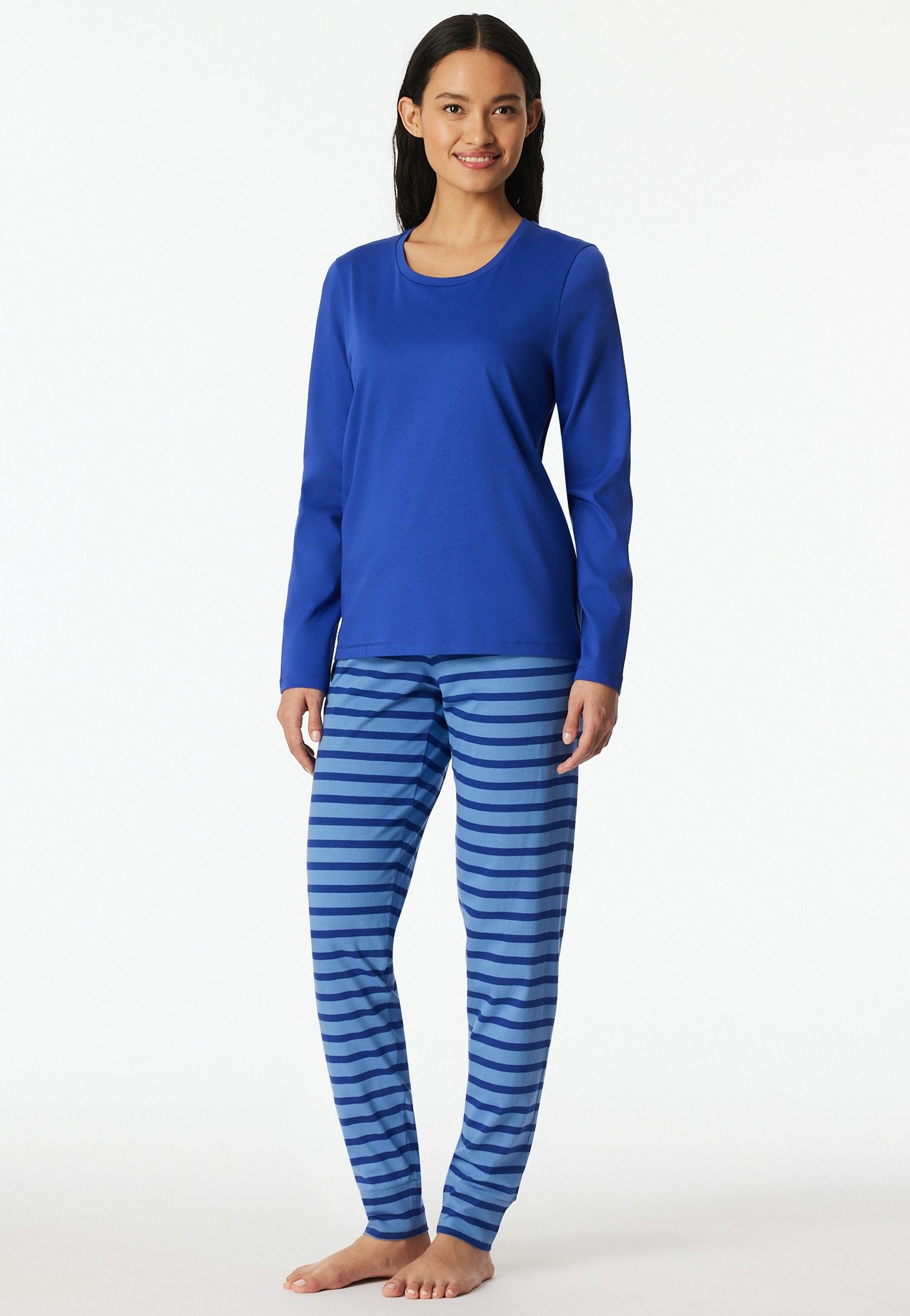 Schiesser Schlafanzug Casual Essentials (2 tlg., 2tlg) mit eingefasster, runder Halsausschnitt – Bild 4 von 5