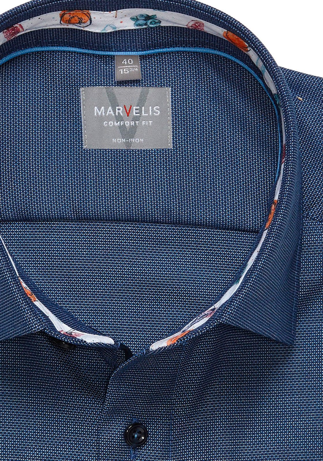 MARVELIS Kurzarmhemd comfort fit, bügelfrei, mit Struktur, Businesshemd