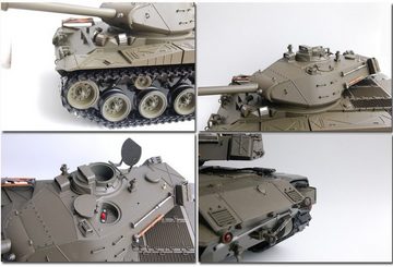 TPFLiving RC-Panzer M41 A3 Walker Bulldog mit Fernbedienung und Abschussfunktion (Ferngesteuertes Fahrzeug mit Rückstoßfunktion und Sound, Spielzeug mit Fernbedienung für Jugendliche ab 14 Jahren), Motor: 1 x 7,4 V - Akku: 1 x Volt/1.8Ah