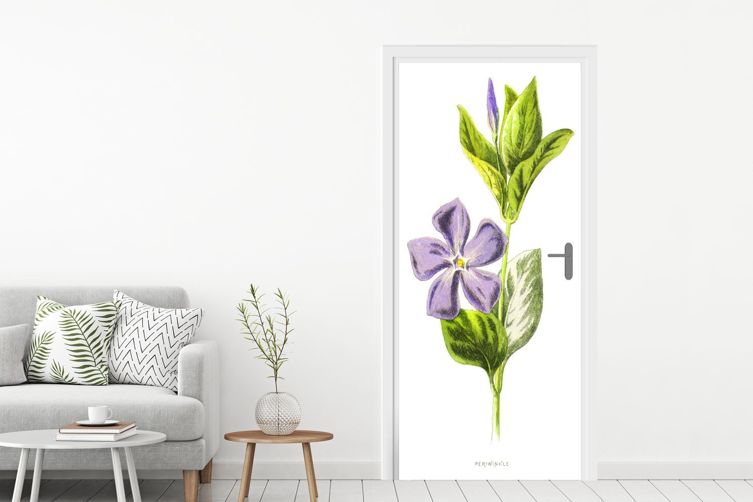 MuchoWow St), Türtapete Fototapete cm Lavendels, (1 für Türaufkleber, bedruckt, eines 75x205 Eine Tür, Nahaufnahme Matt, blühenden
