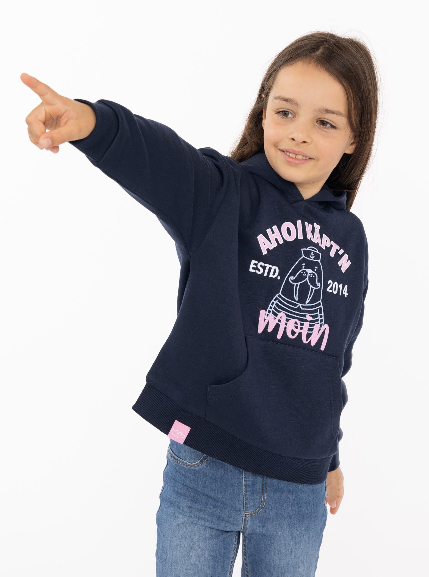 Zwillingsherz Hoodie "Ahoi Käpt´n" Mini-Me,mit süßem Seehund mit Kapitänsmütze und Schriftzug