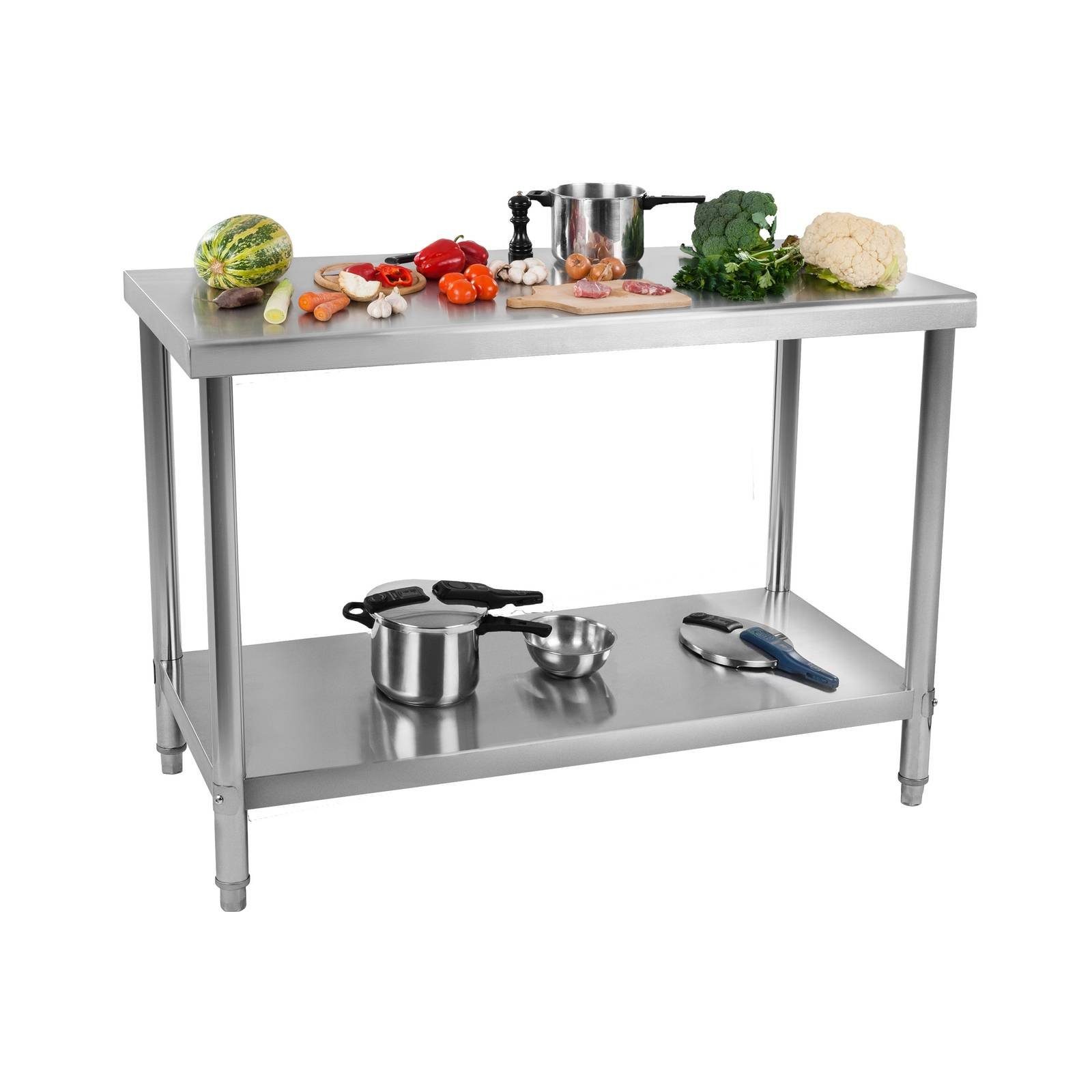 Royal Catering Arbeitstisch Edelstahl Arbeitstisch Edelstahltisch Küchentisch Gastro Tisch 100 x