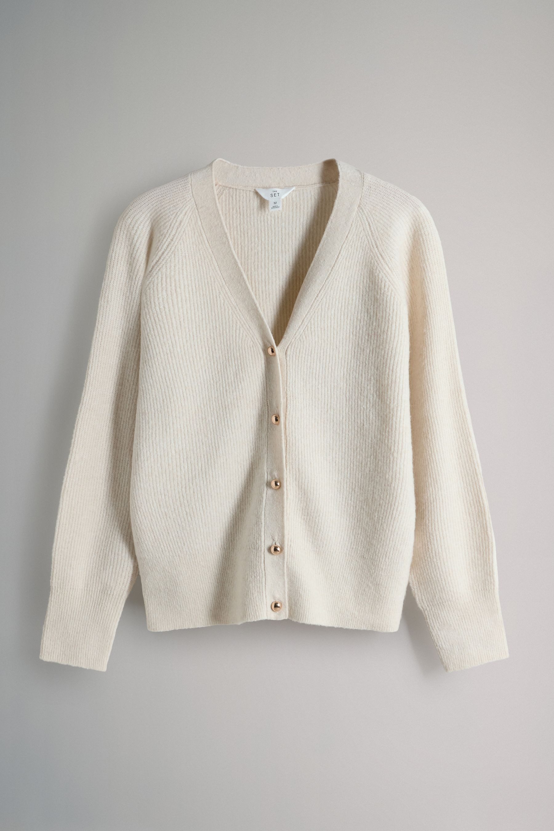 The Set Strickjacke The Set Grobstrickjacken mit V-Ausschnitt, 2er-Set (2-t günstig online kaufen