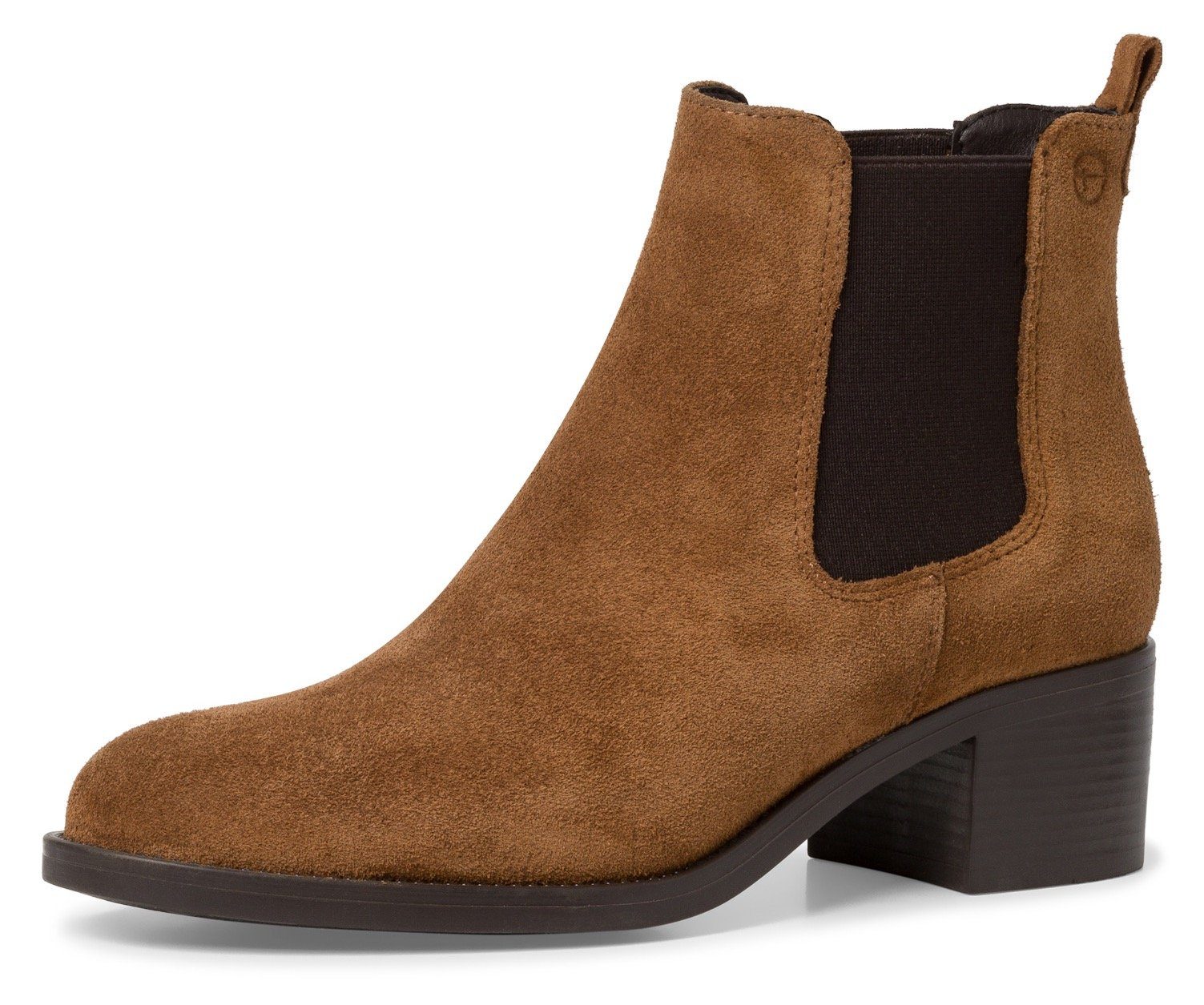 einfach Tamaris zum (COGNAC Schlupfen Chelseaboots SUEDE) Braun