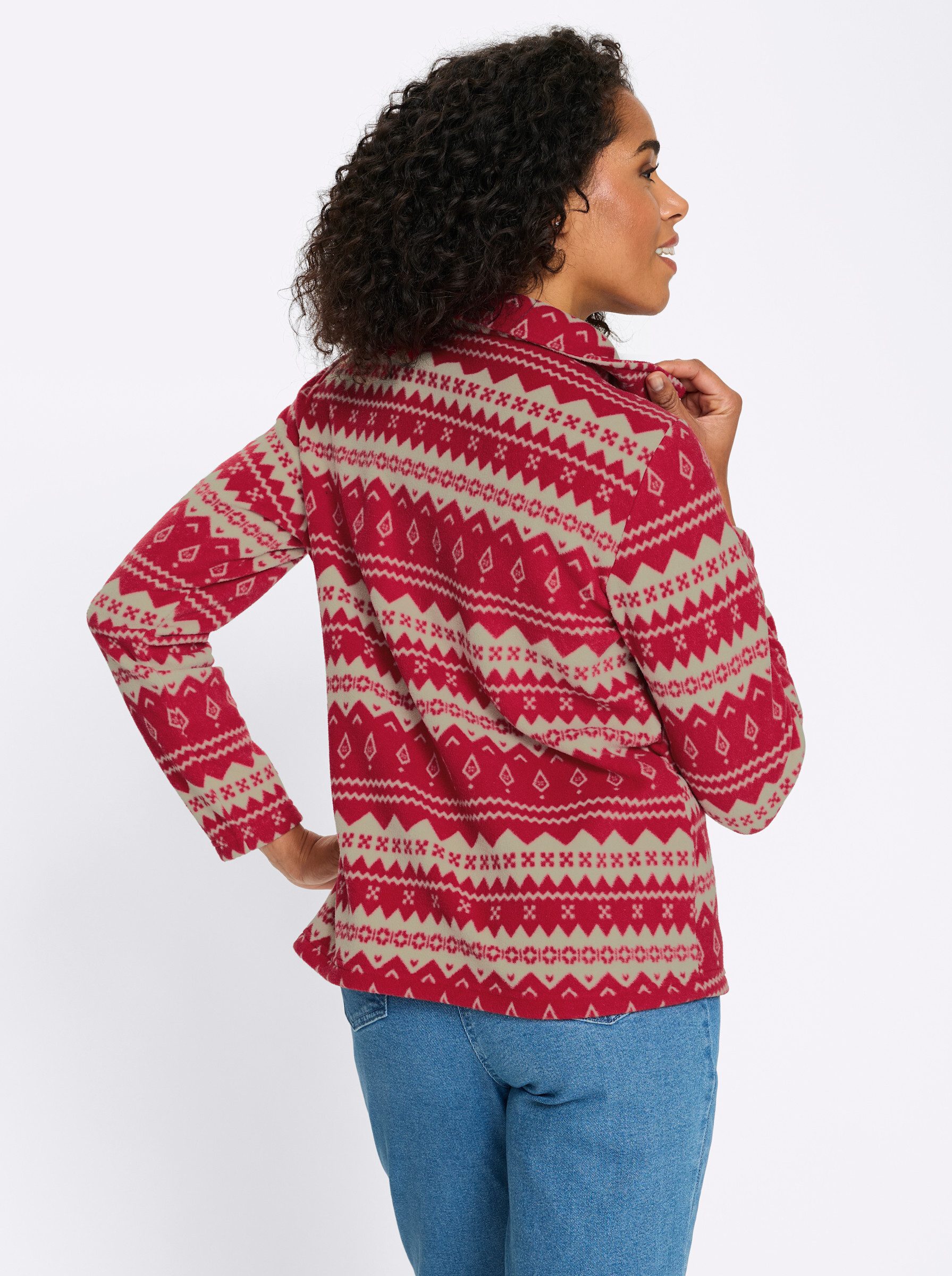 Sieh an! Fleeceshirt Fleece-Shirt Langarm Länge ca. 66 cm günstig online kaufen