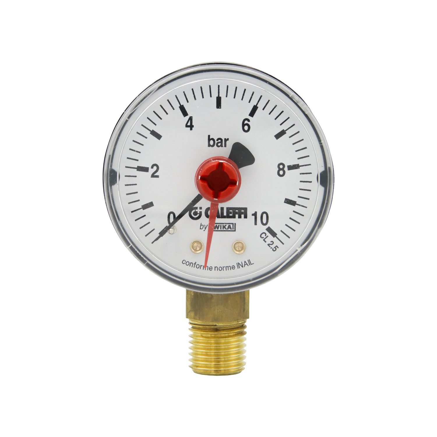 Caleffi Wasser-Druckminderer Druck Anzeige Manometer 1/4" 0-10 bar Ø 50mm Anschluss unten mittig