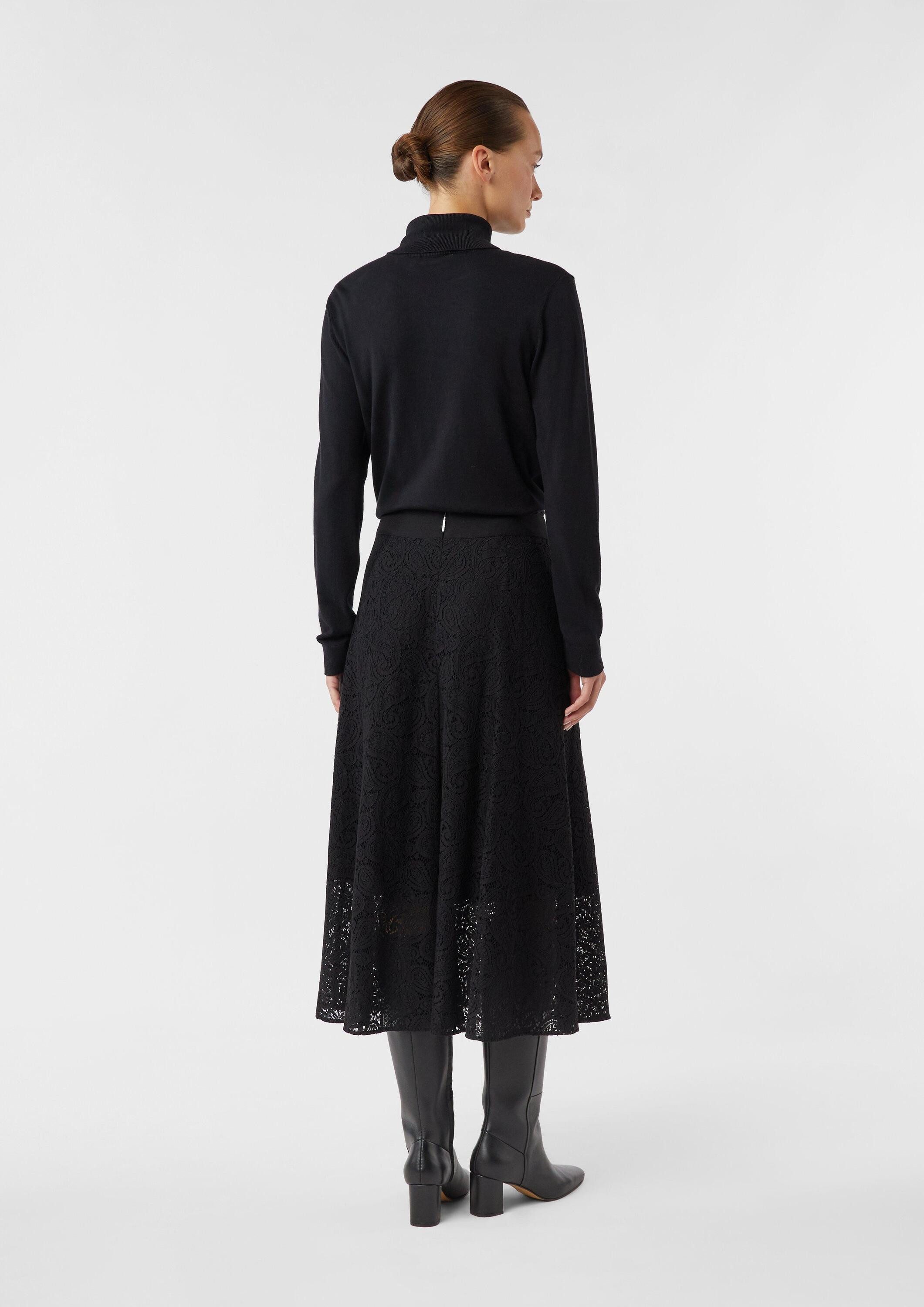 comma Maxirock Rock Langer Spitzenrock mit leichtem Futter