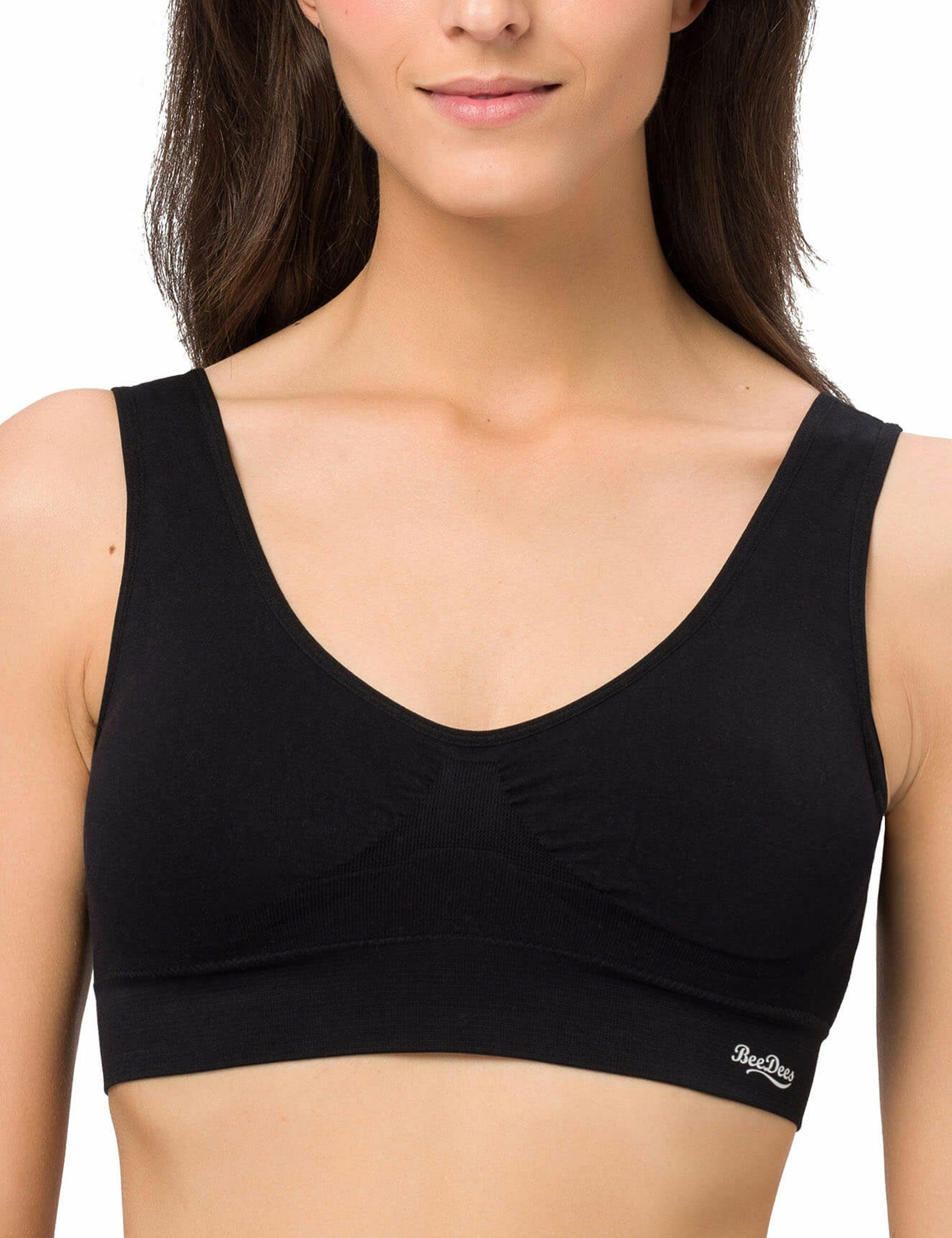 Beedees Bustier Comfee Crop Top (1, 1-tlg) mit herausnehmbaren Cups