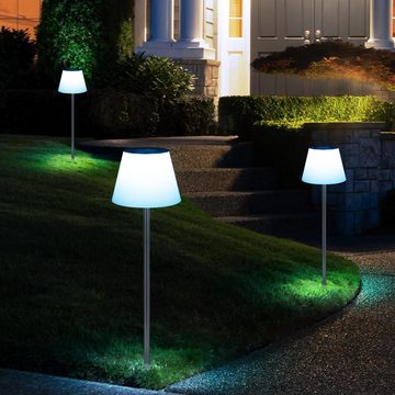 etc-shop LED Solarleuchte, LED-Leuchtmittel fest verbaut, Kaltweiß, Gartenstehlampen Wegeleuchte IP44 Solarleuchte Akku, Außenleuchte