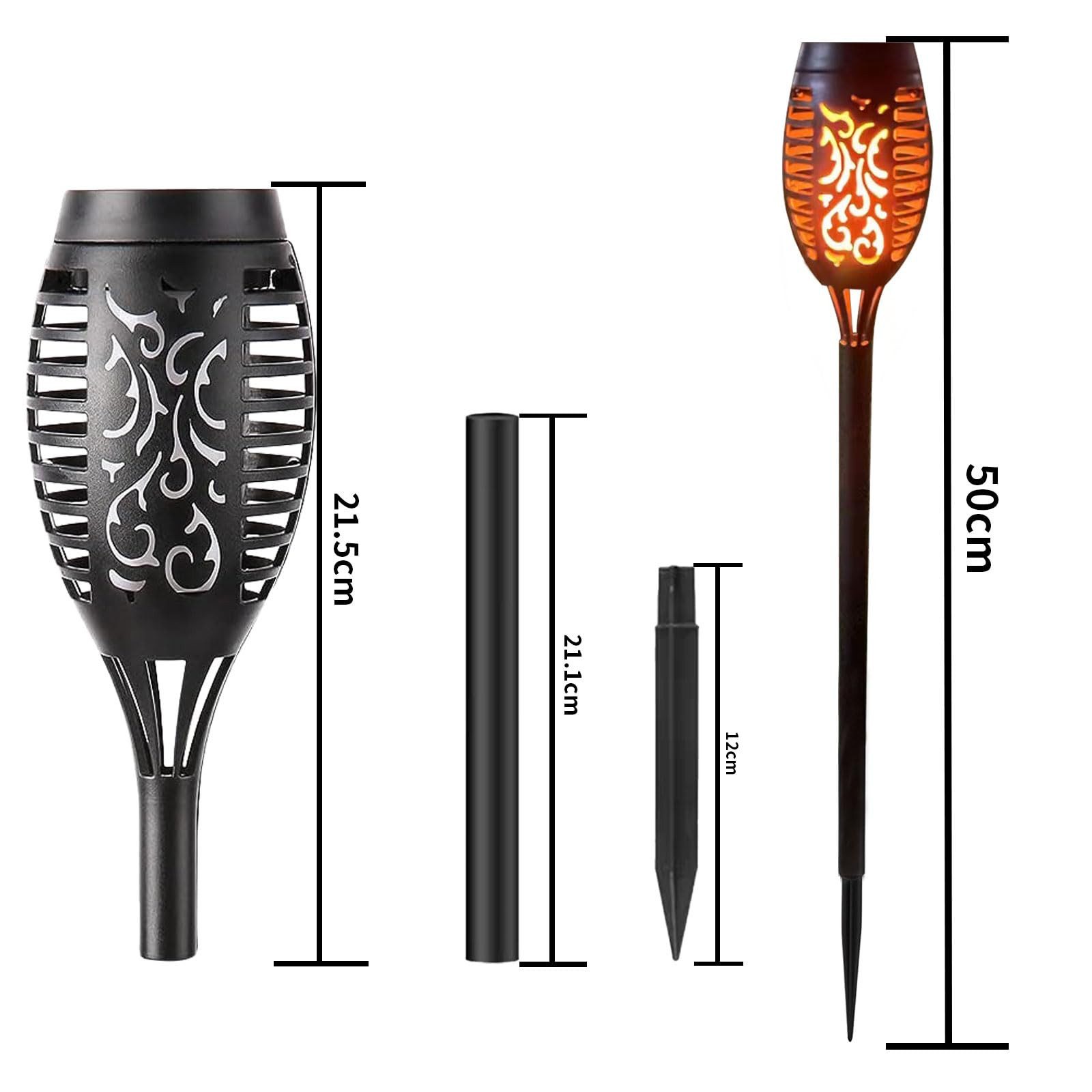 LQWELL LED Solarleuchte Solarleuchten Solar Fackellicht für Außen Garten, LED Solarlampe, mit Realistischer Flammeneffekt, IP65 Wasserdicht – Bild 4 von 5