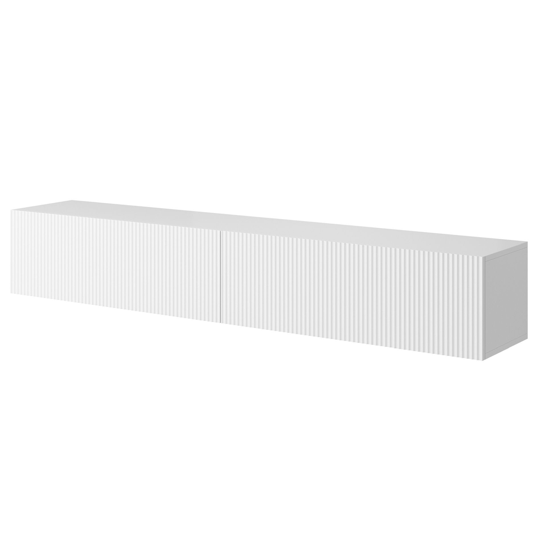 Selsey TV-Schrank VELDIO 2 grifflose, geriffelte Türen, nach unten öffnend, 175x30x31,6 cm