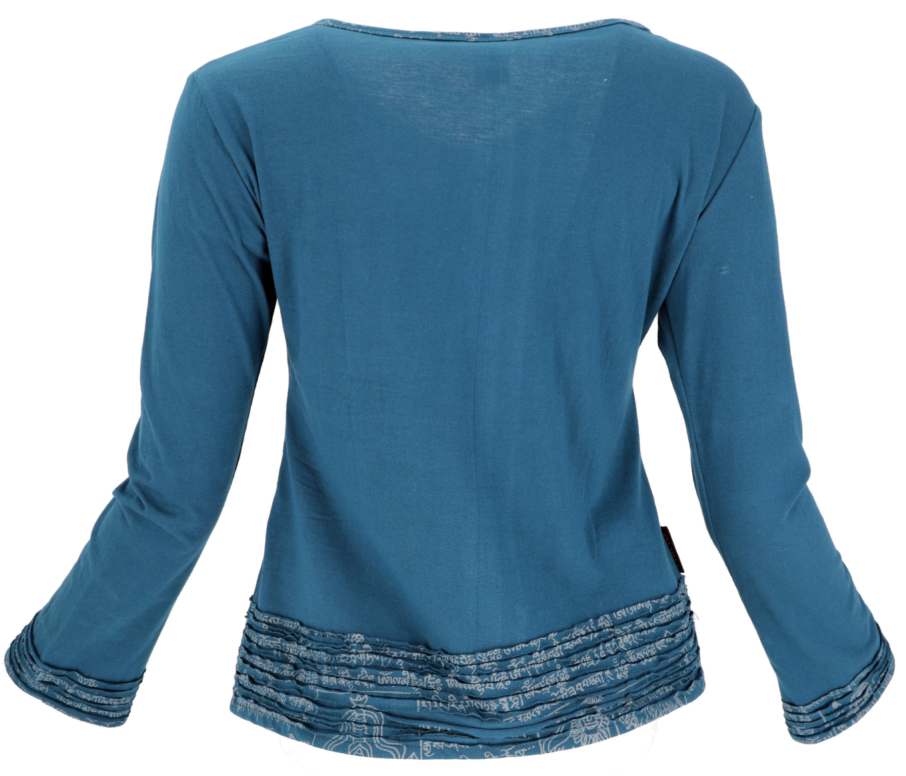 Guru-Shop Longsleeve Langarmshirt Boho-chic, Hare Krishna Mantra.. alternat günstig online kaufen