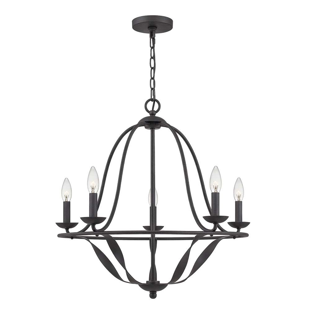 Elstead LIGHTING Kronleuchter, Leuchtmittel nicht inklusive, Hängeleuchte Kronleuchter Pendelleuchte Esszimmerlampe 5-Flammig Stahl