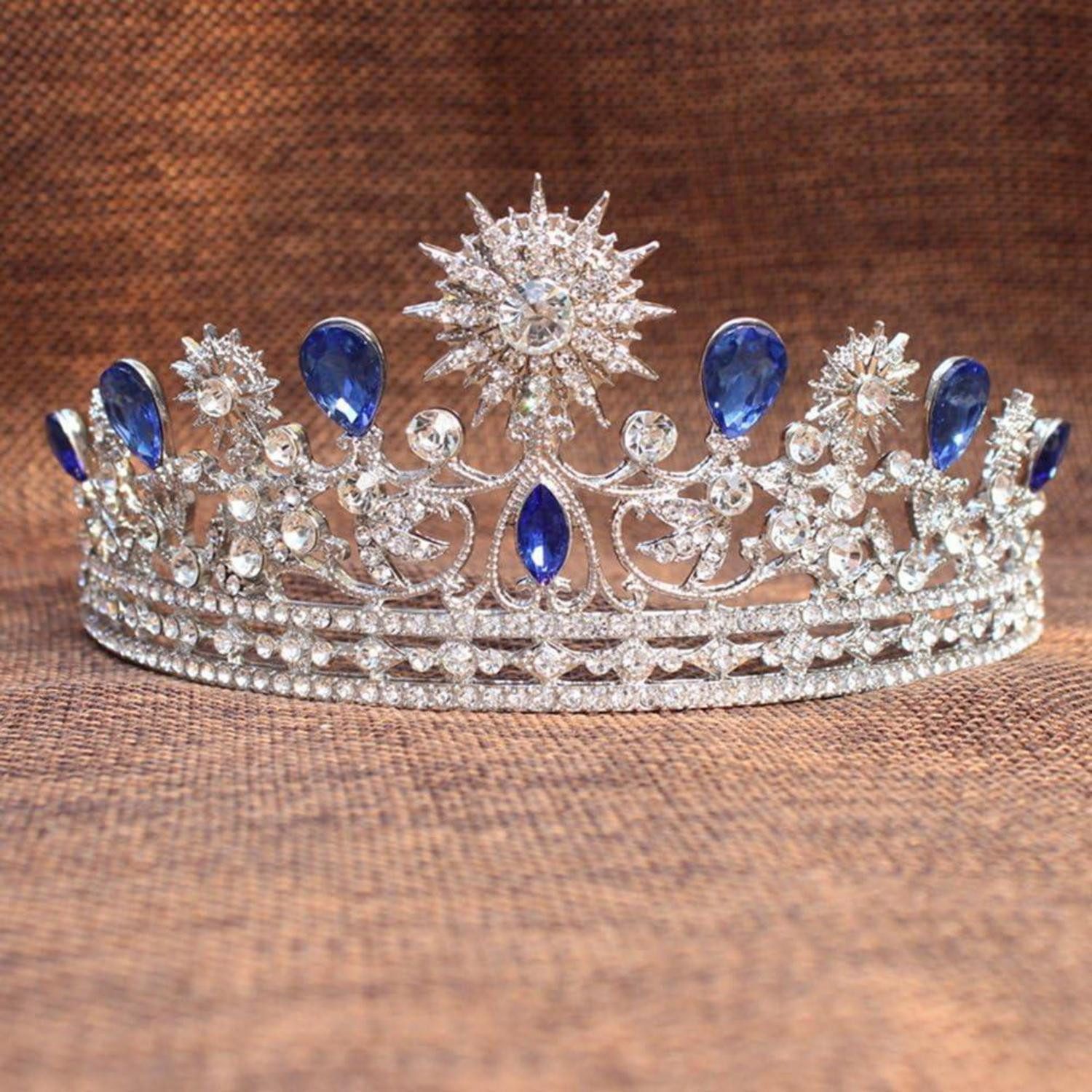 LuxusKollektion Diadem Diadem Hochzeit Krone Tiara Strass Haarreifen Prinzessin Glitzer