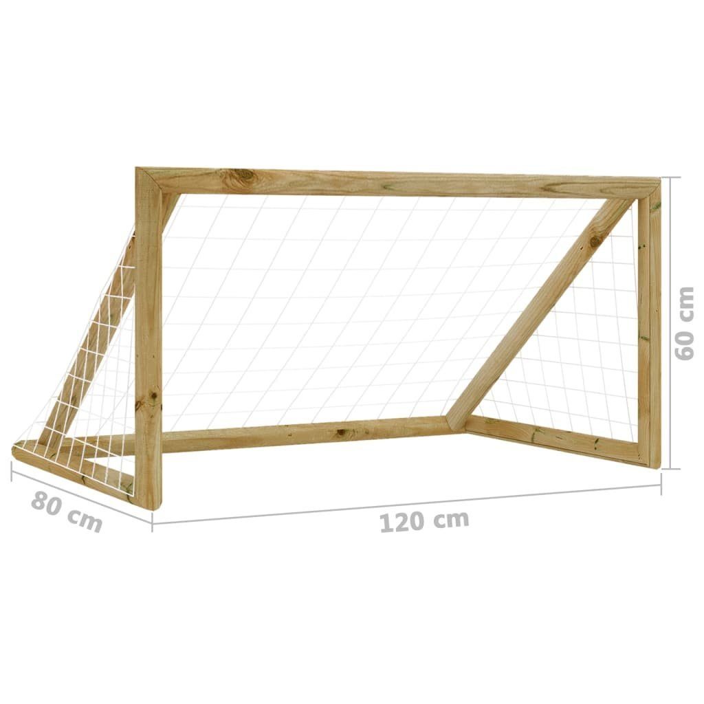 vidaXL Fußballtor Fußballtor mit Netz Kiefernholz Imprägniert (1 St) cm 120x80x60