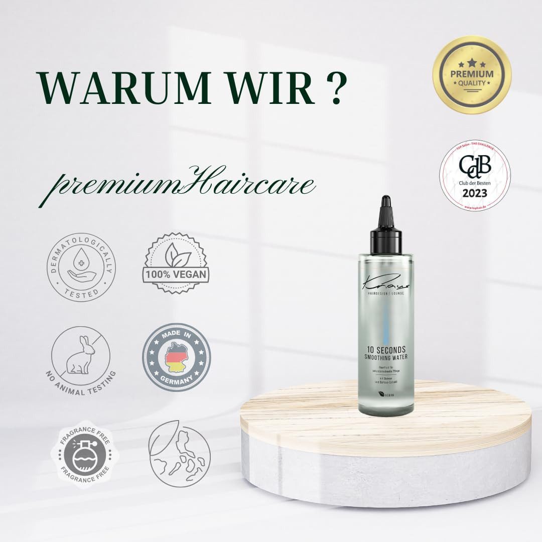 Knaus Hairdesign Haarwasser Knaus Hairdesign Smoothing Water 10 SEKUNDEN, Glanz, Anti-Frizz, VEGAN, Vegan