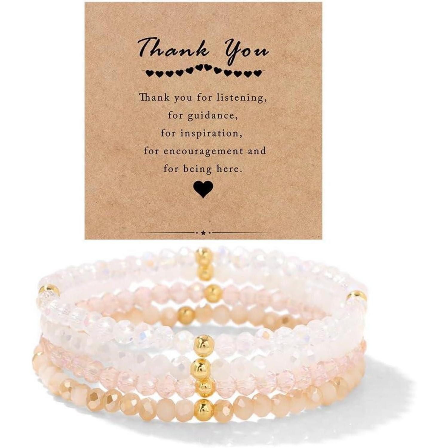 LuxusKollektion Perlenarmband Set Armband Mehrschichtig Kristall Perlen Boho Schwarz Rosa