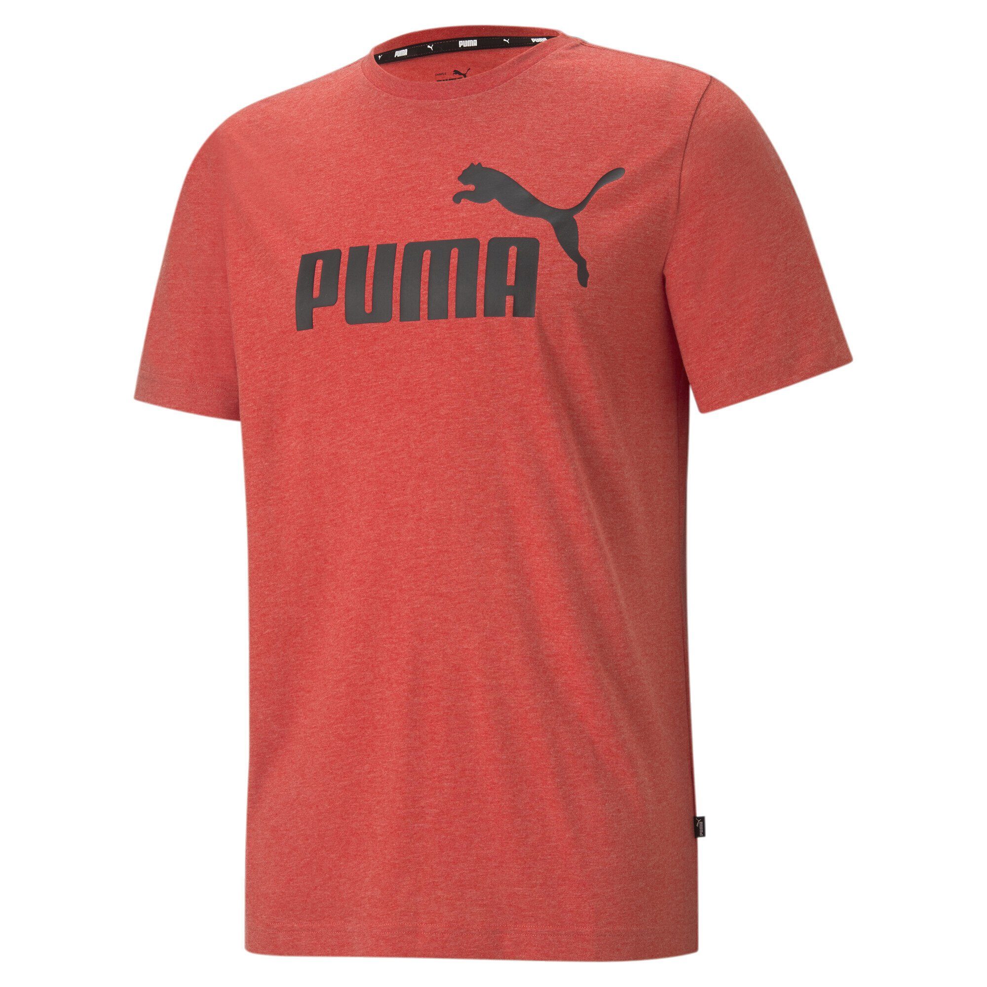 PUMA T-Shirt Herren Heather High Red Risk T-Shirt Essentials