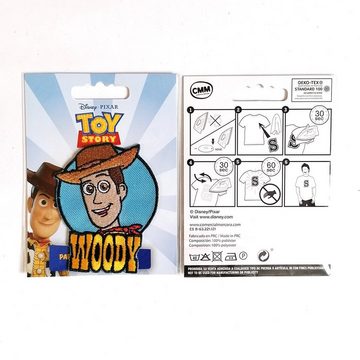 Disney Aufnäher Bügelbild, Aufbügler, Applikationen, Patches, Flicken, zum aufbügeln, Polyester, Toy Story 4 Woody - Größe: 6,0 x 7,3 cm