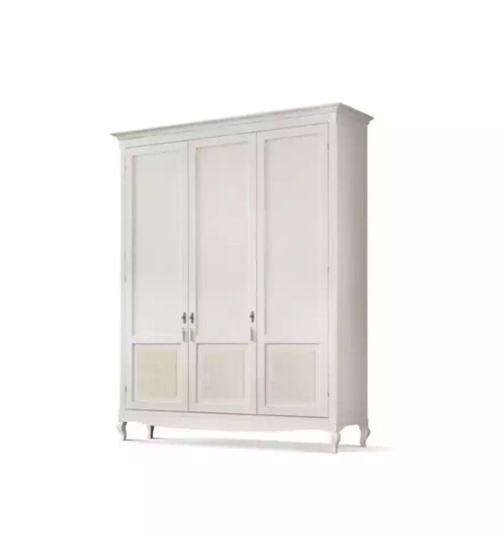 JVmoebel Kleiderschrank Weiß Kleiderschrank Schlafzimmer Holz Klassisch Design Möbel (1-St., Kleiderschrank) Made in Italy