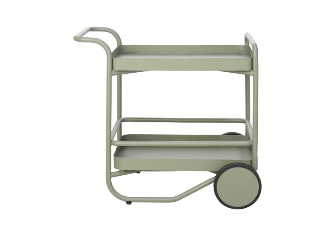 Natur24 Gartentisch Trolly Servierwagen 59 x 80 x 88 cm Aluminium Grün