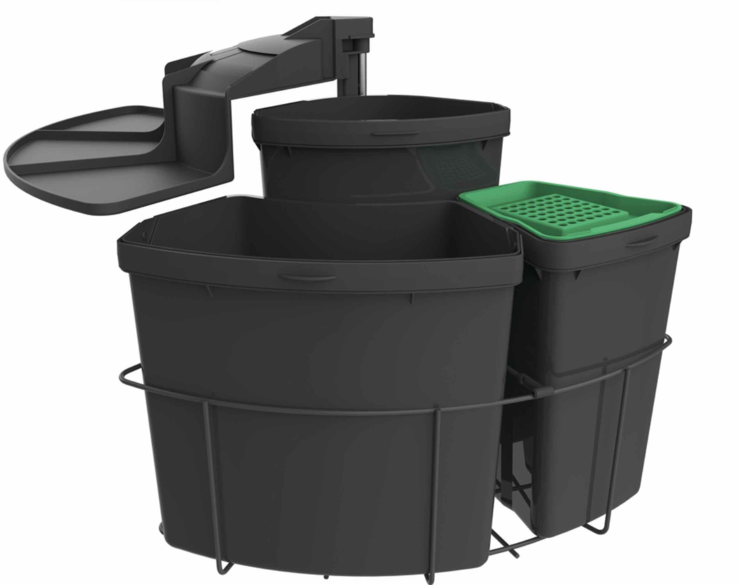 Naber Einbaumülleimer NABER Cabbi 3 plus, anthrazit mit Biodeckel