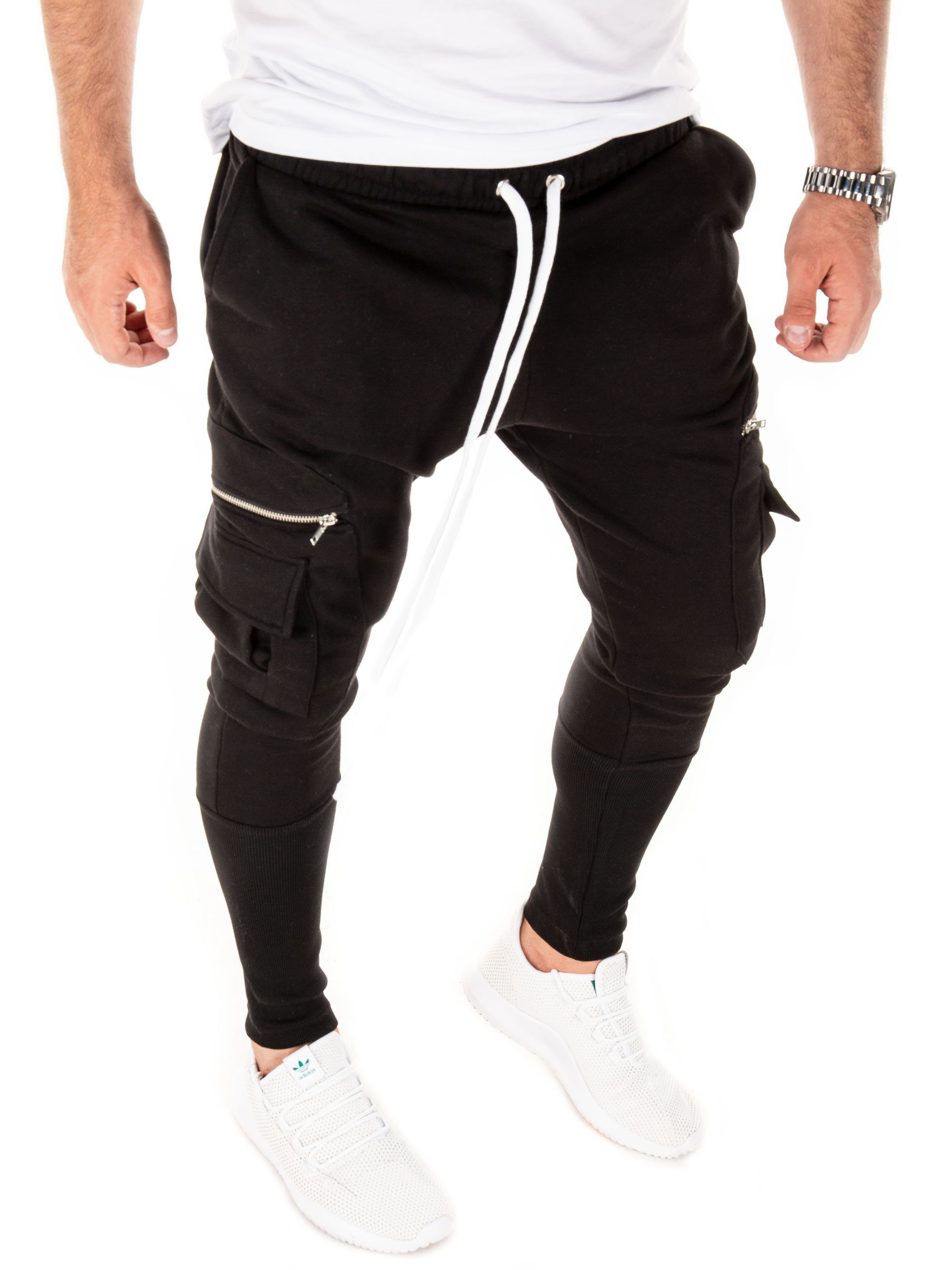 Pittman Jogginghose PITTMAN - Cargo Track Pants M457 Schwarz (black 194008)