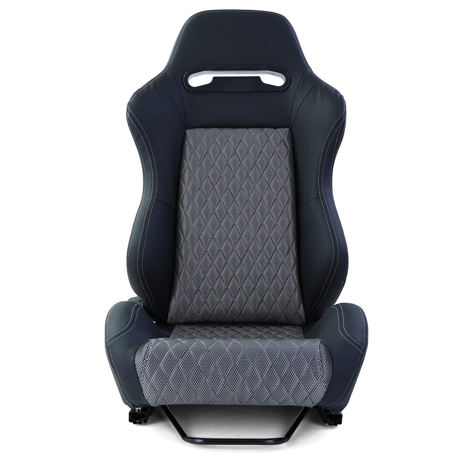 Tenzo-R Gaming Chair Sportsitz Spielekonsole Sim Racing Schwarz Silber mit Rauten