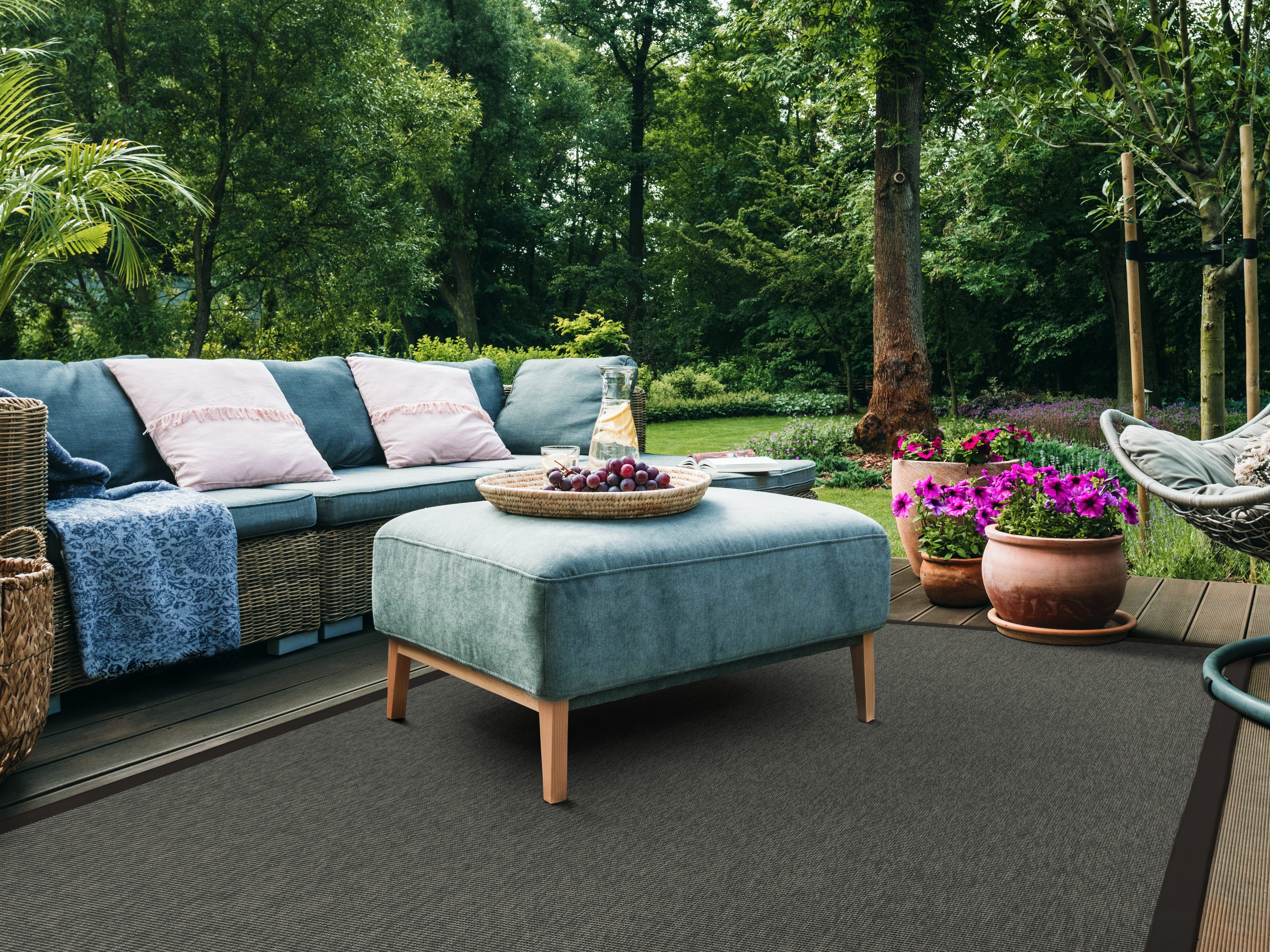 Dekowe Teppich Naturino Rips, rechteckig, Höhe: 7 mm, Flachgewebe, Sisal-Optik, mit Bordüre, In- und Outdoor geeignet