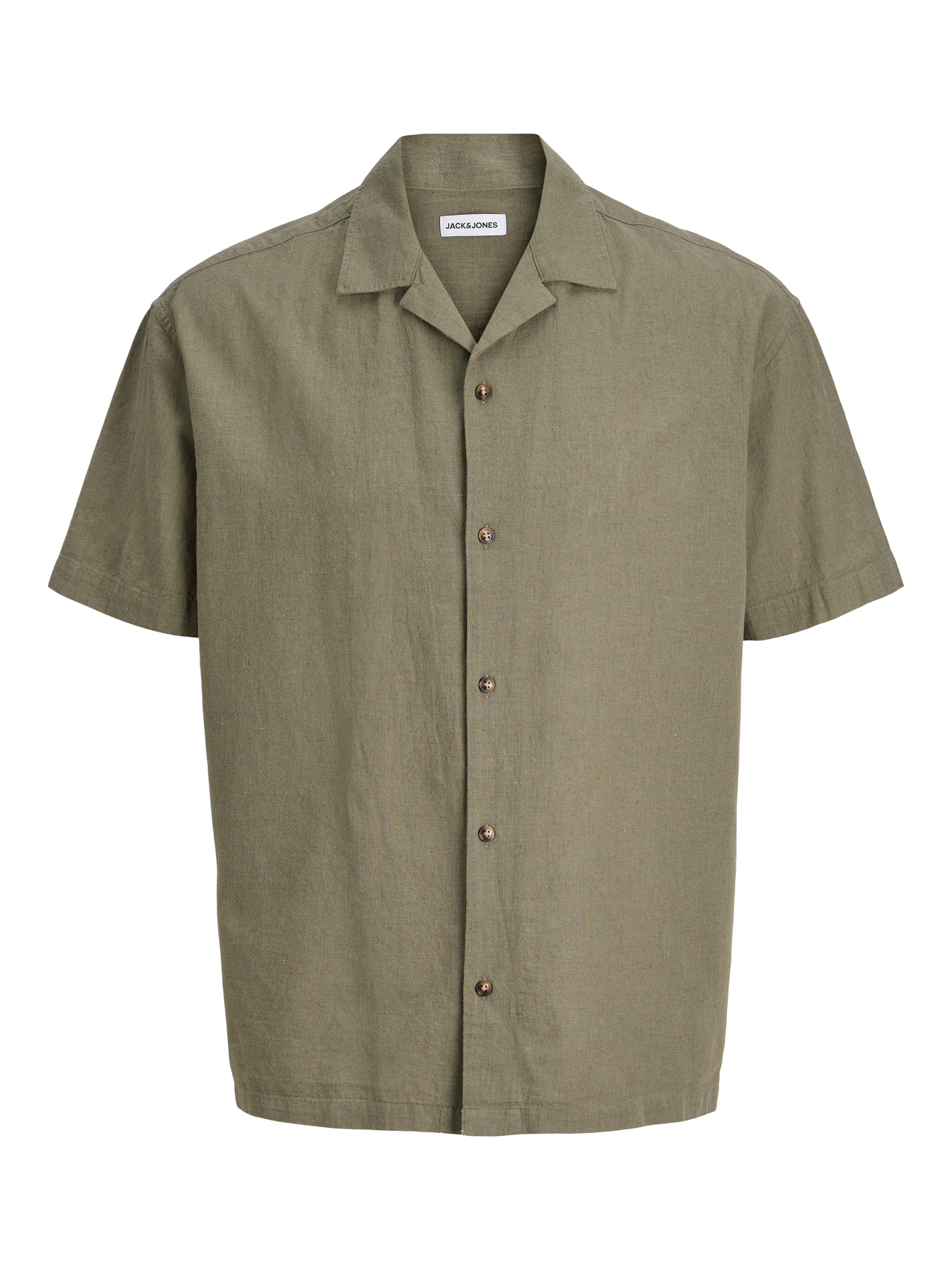 Jack & Jones Kurzarmhemd JJESUMMER LINEN BLEND RESORT SHIRT SS SN Baumwollmischung, relaxed fit – Bild 4 von 5