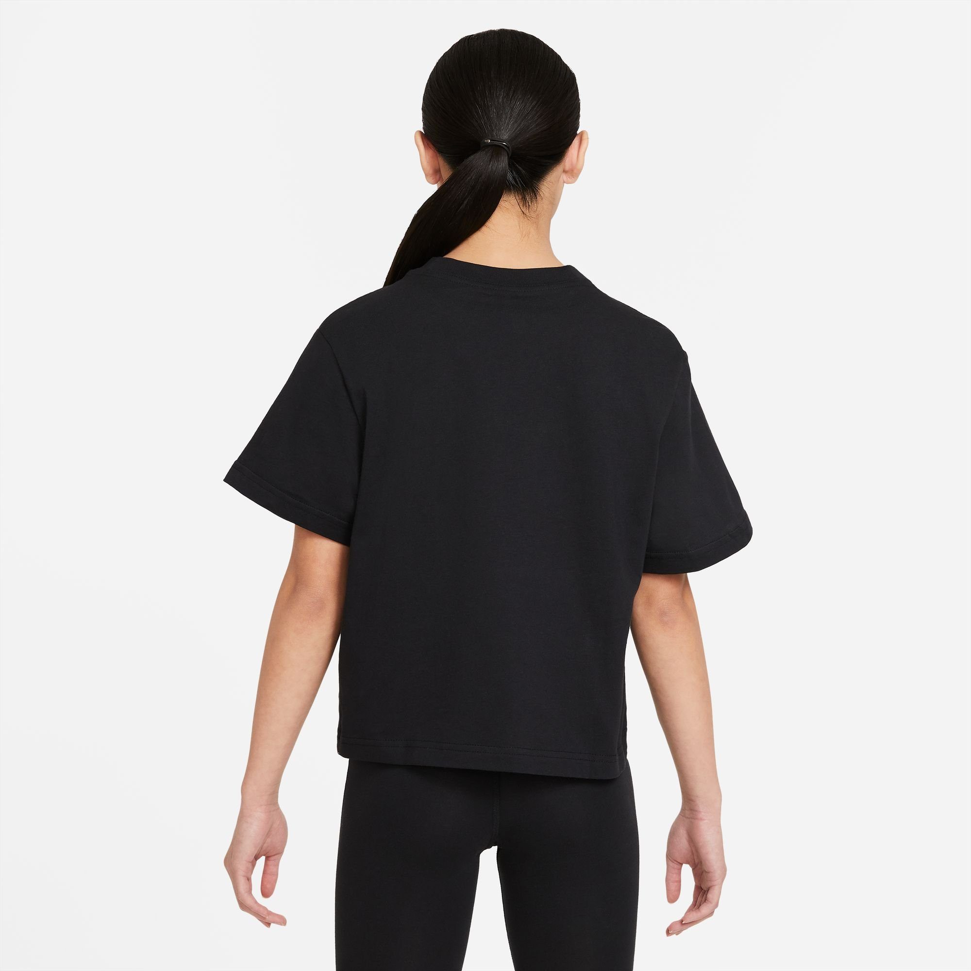 Nike Sportswear T-Shirt BLACK/WHITE (GIRLS) T-SHIRT KIDS' BIG